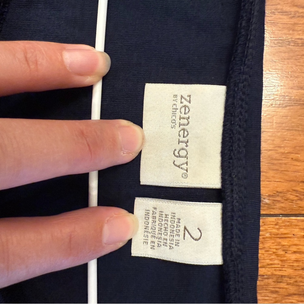 Chico's Zenergy Blue Zip Up Cardigan & Coordinating Long Sleeve Tee Sz 2 (L) - Picture 11 of 16